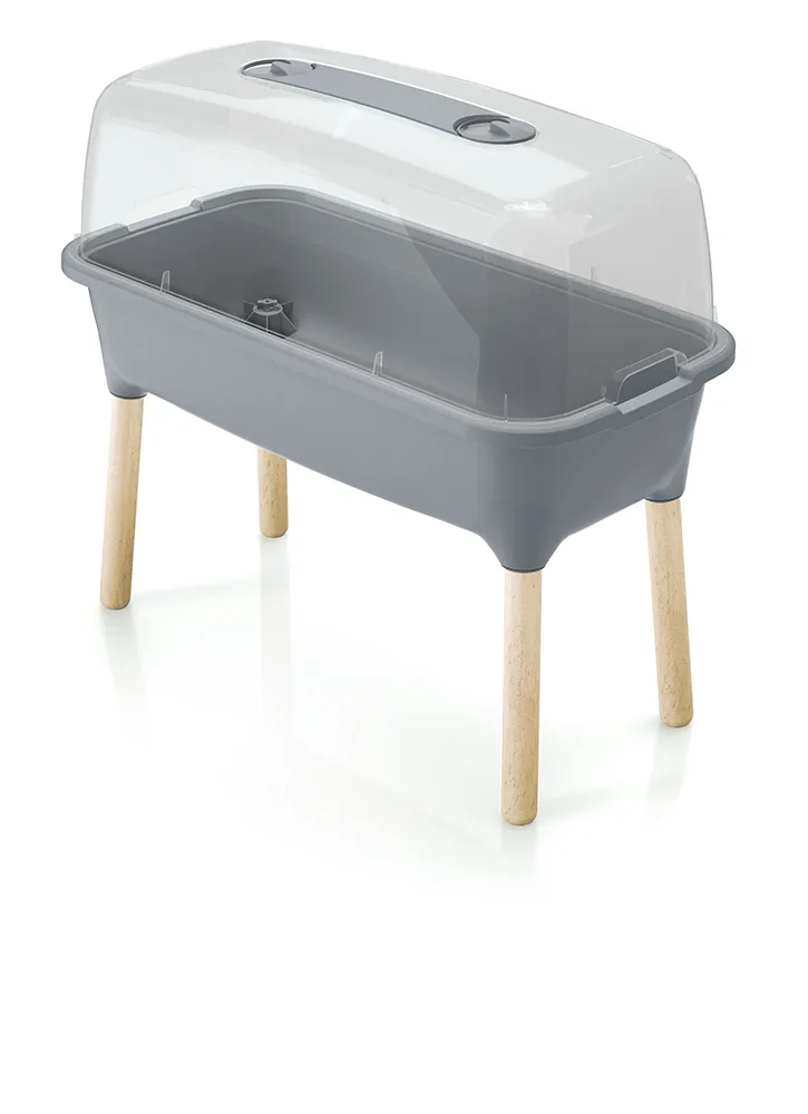 Drivhus ISEW780H Respana Planter Wood High Set – steingrå — hovedbilde
