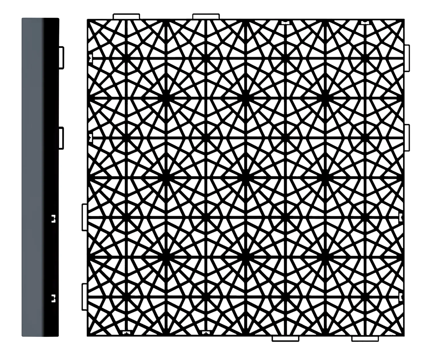 Gitterkantlist IOL40 Mosaic Edge – svart — hovedbilde