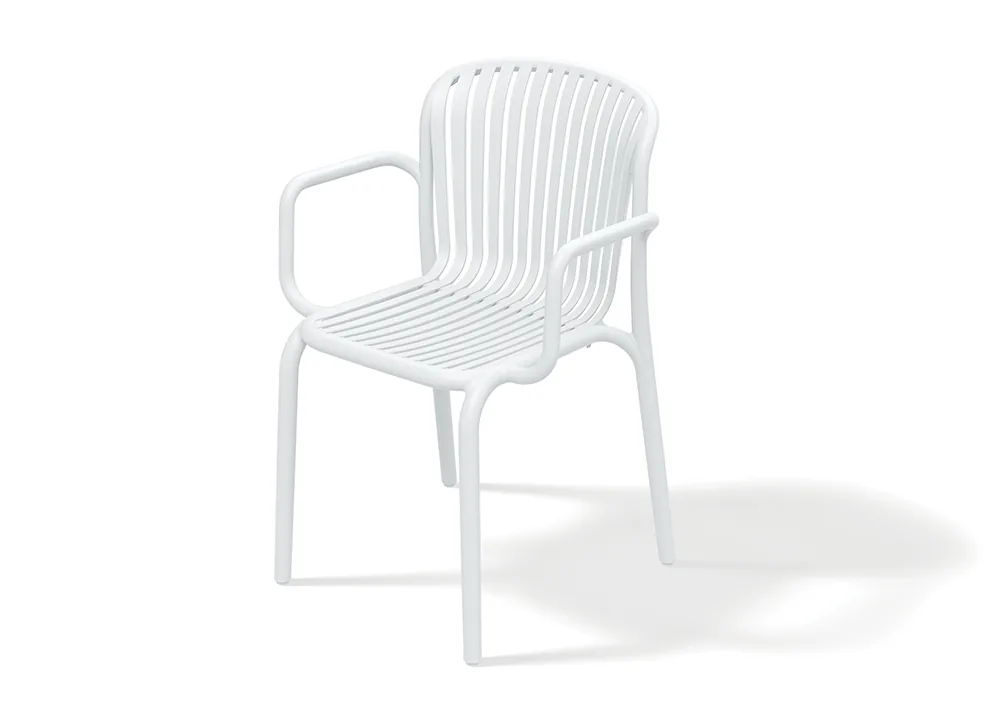 Hagestol med armlener FBRK658 Brene – hvit — hovedbilde