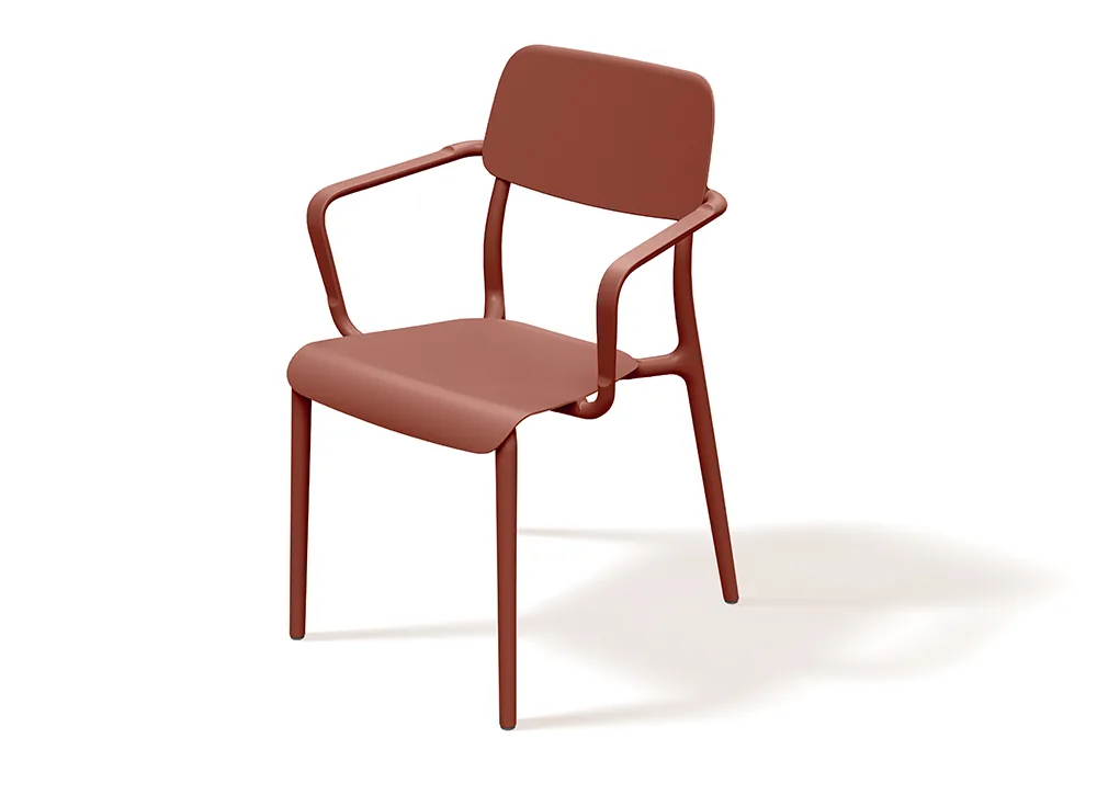 Hagestol med armlener FRIK658 Rimo – brent tegl — hovedbilde
