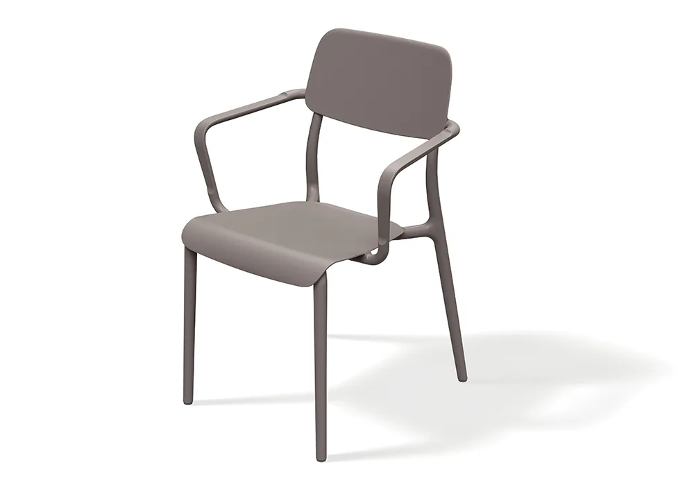 Hagestol med armlener FRIK658 Rimo – jordtaupe — hovedbilde