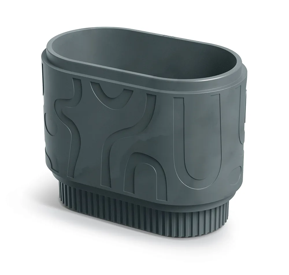 Plantekrukke TFOC60 FOLKA round case – betonggrå — hovedbilde