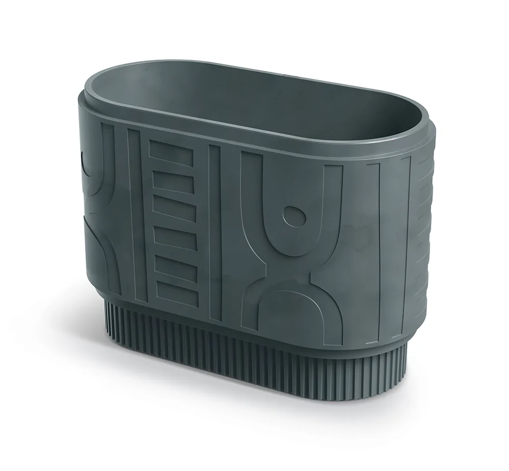 Plantekrukke TFOC80 FOLKA round case – betonggrå — hovedbilde