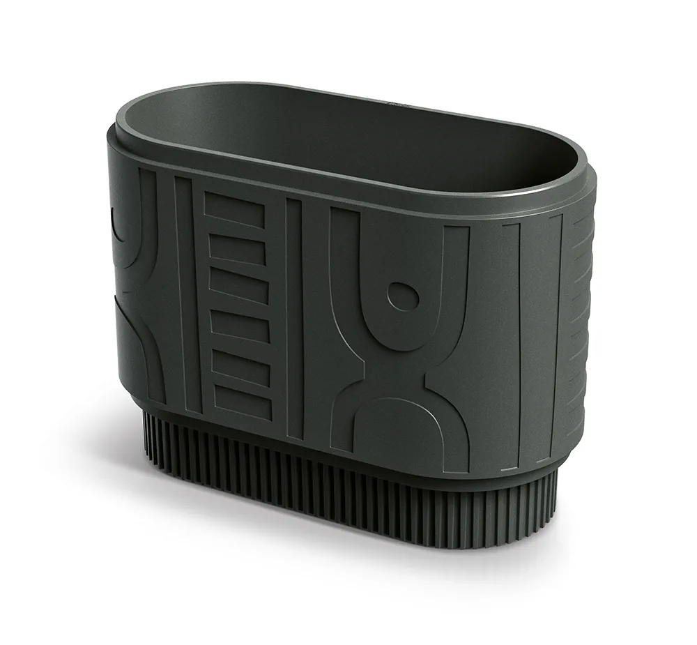 Plantekrukke TFOC80 Folka round case – kull — hovedbilde