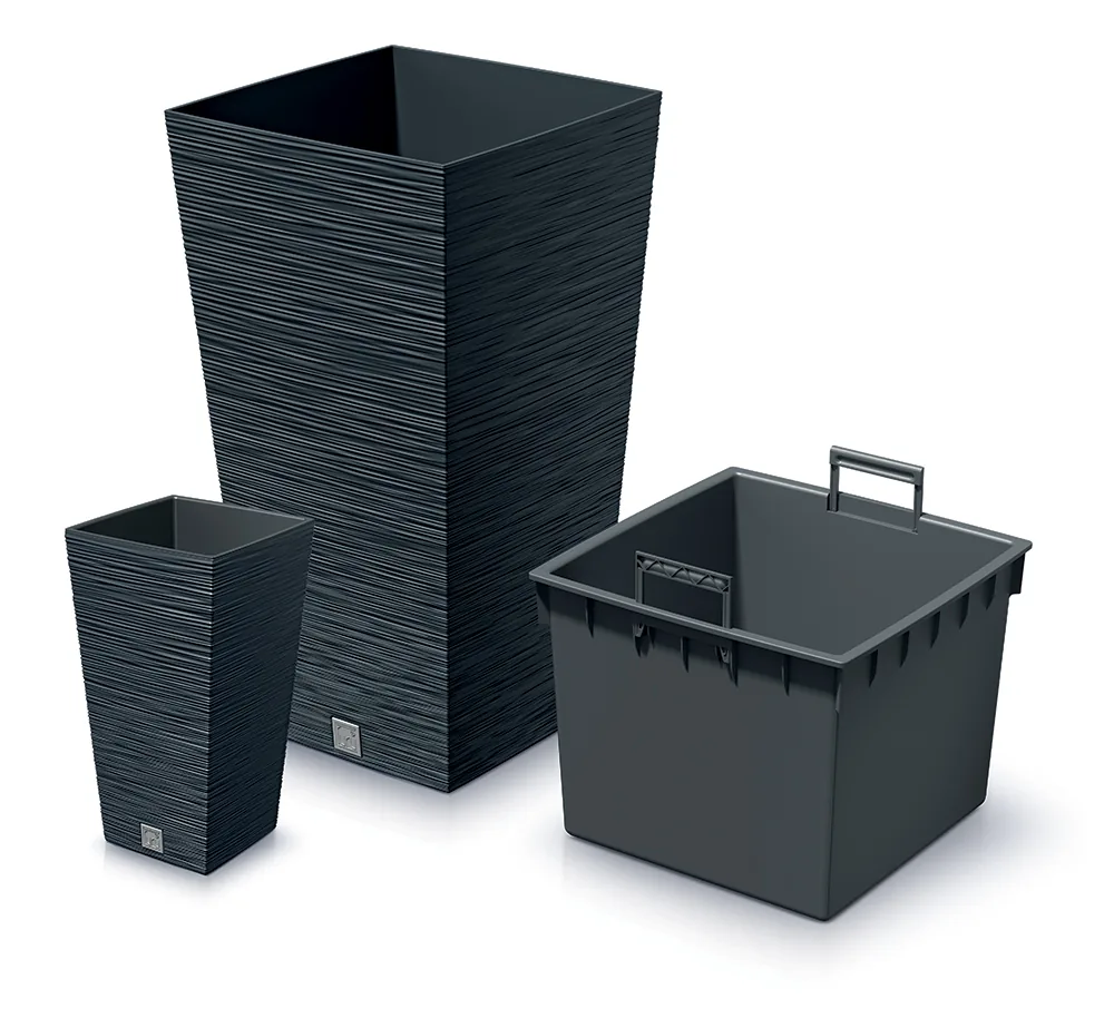 Plantepotte DFSH200 Furu Square – antrasitt — hovedbilde