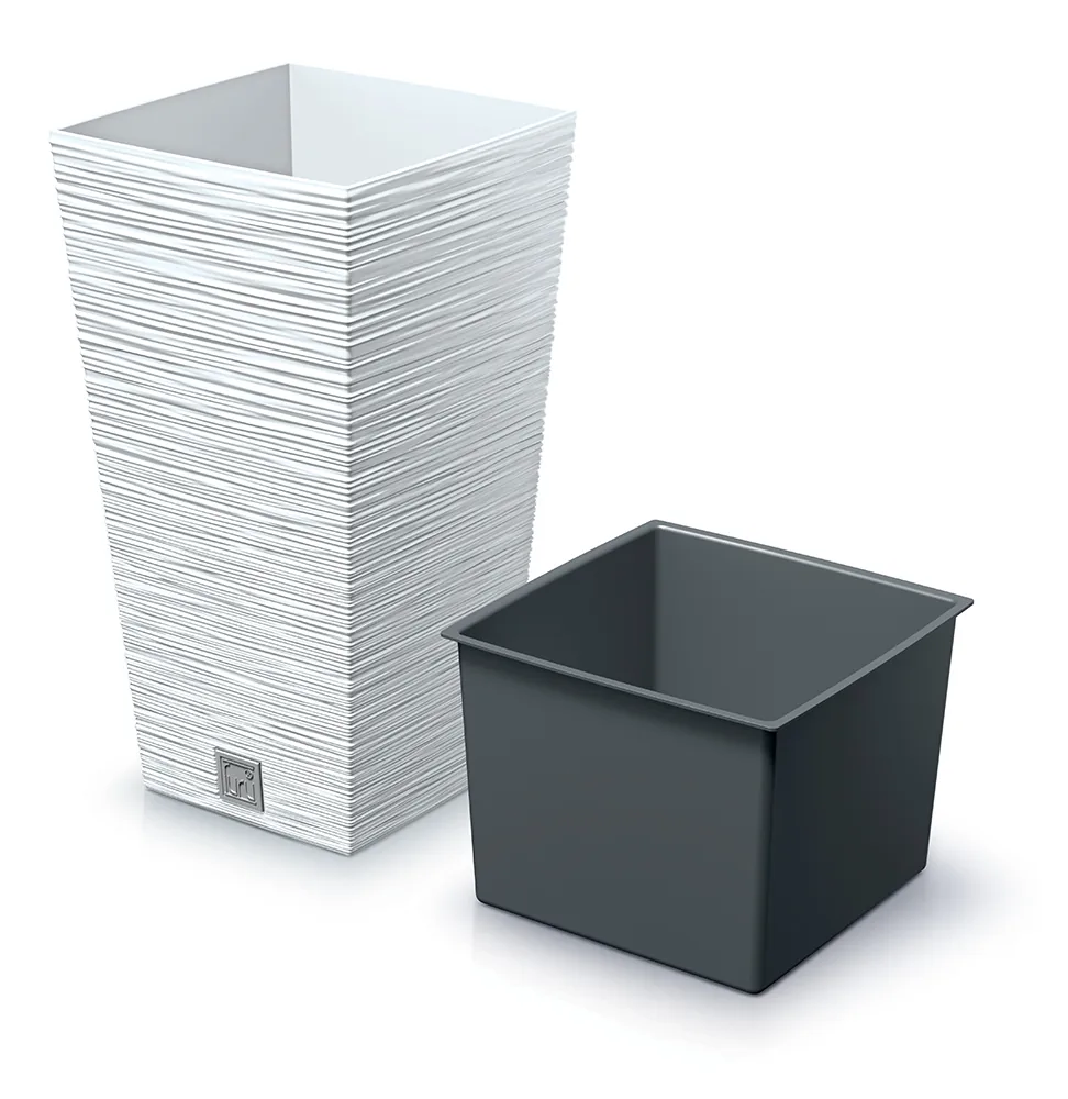 Plantepotte DFSH200 Furu Square – hvit — hovedbilde