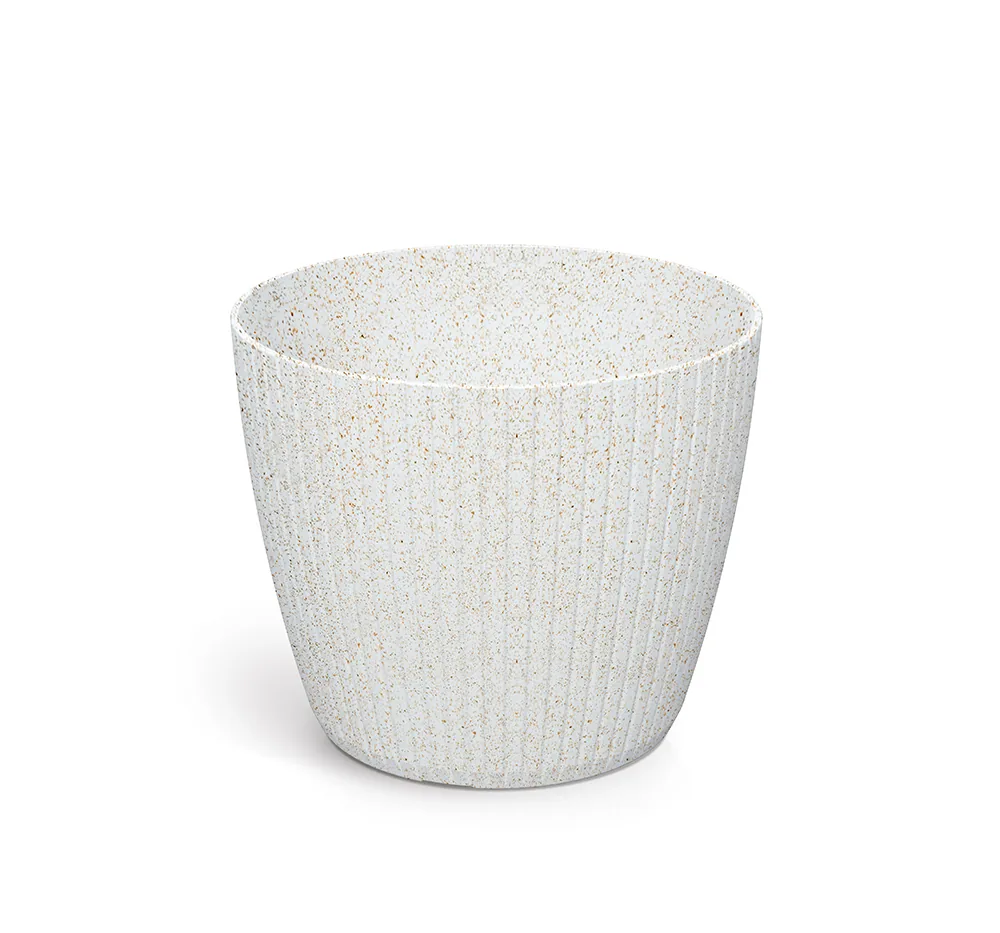 Plantepotte DLAM140W Lamia Round Wood – WPC hvit (FSC) — hovedbilde