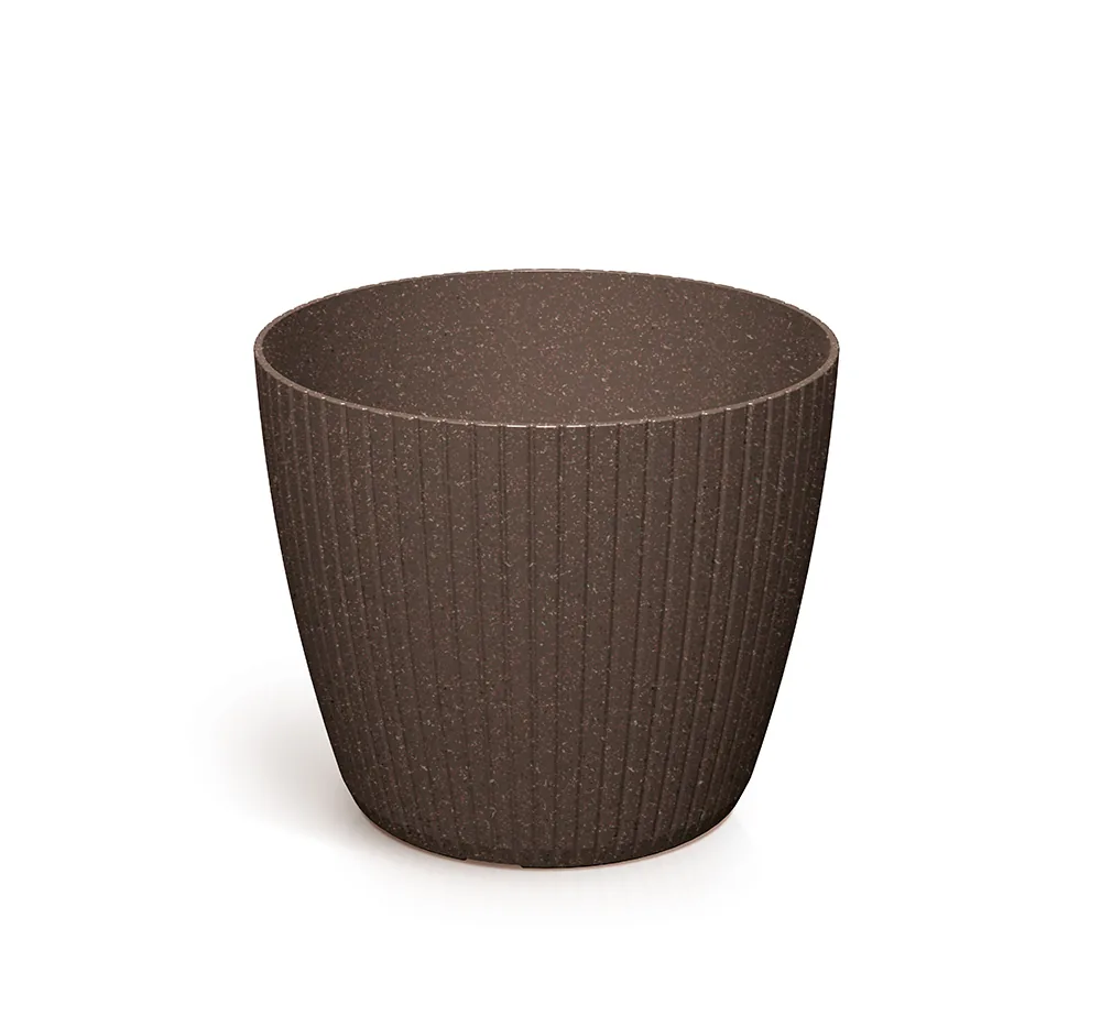 Plantepotte DLAM140W Lamia Round Wood – WPC kaffe (FSC) — hovedbilde