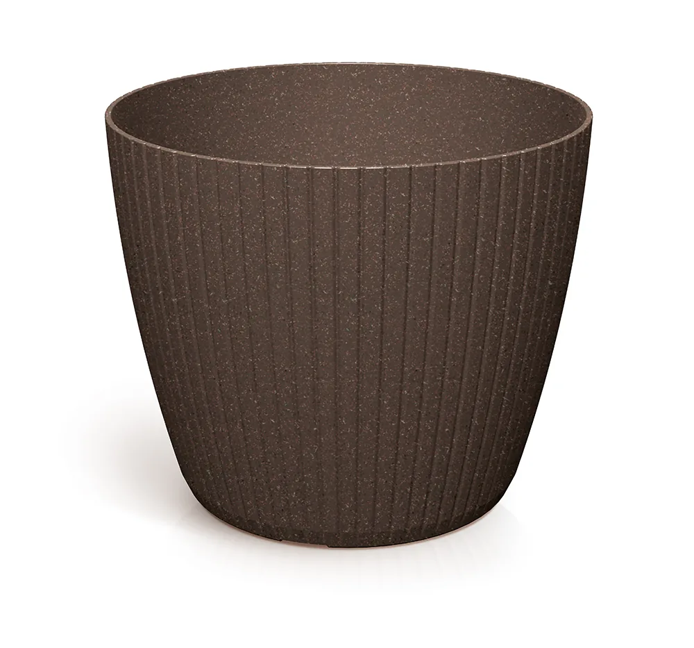 Plantepotte DLAM180W Lamia Round Wood – WPC kaffe (FSC) — hovedbilde