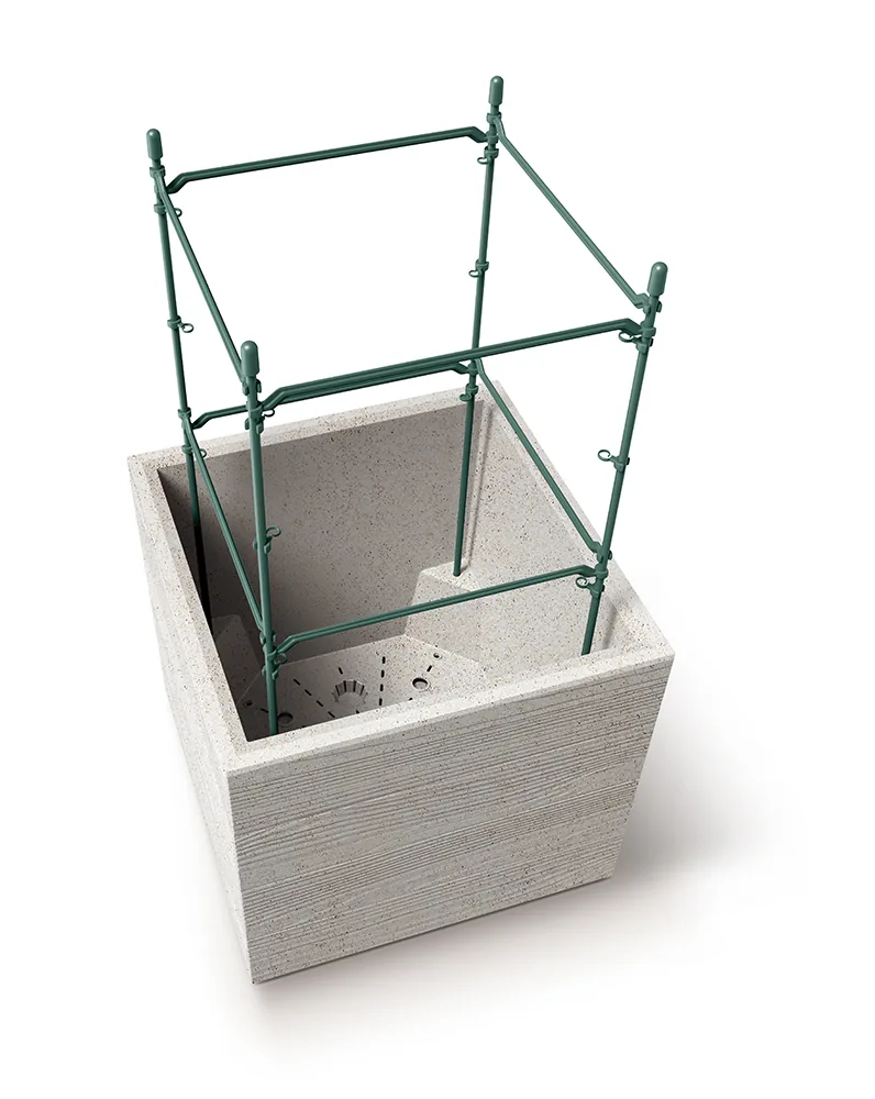 Plantepotte DMA400W Madera Square Wood – WPC hvit (FSC) — hovedbilde