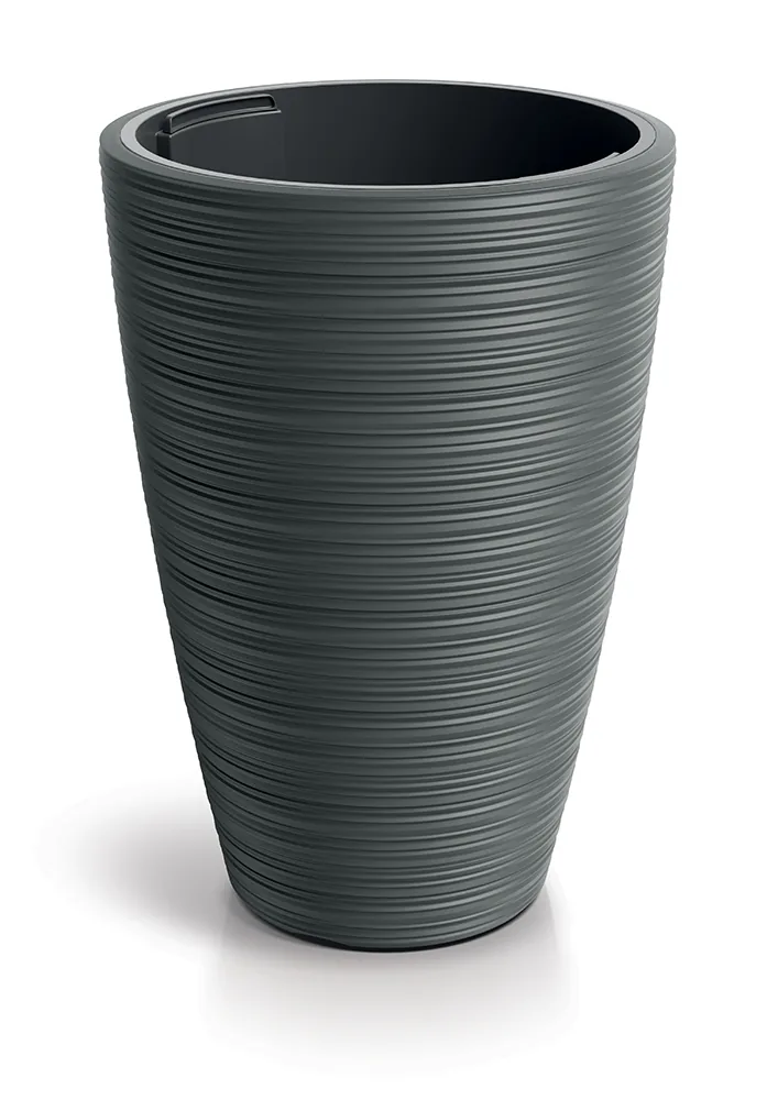 Plantepotte DPVR400 Vena Round – mørk grå — hovedbilde