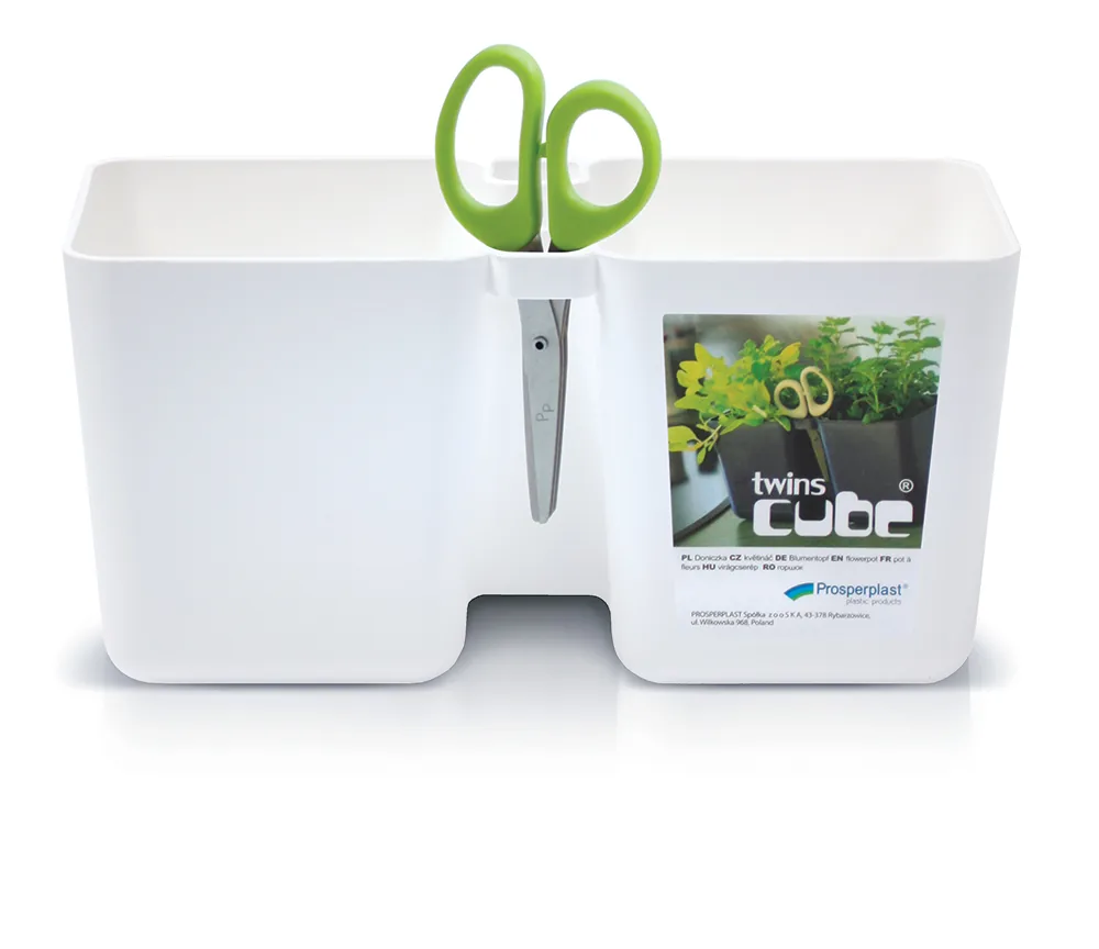 Plantepotte DTC245 Twins Cube – hvit — hovedbilde