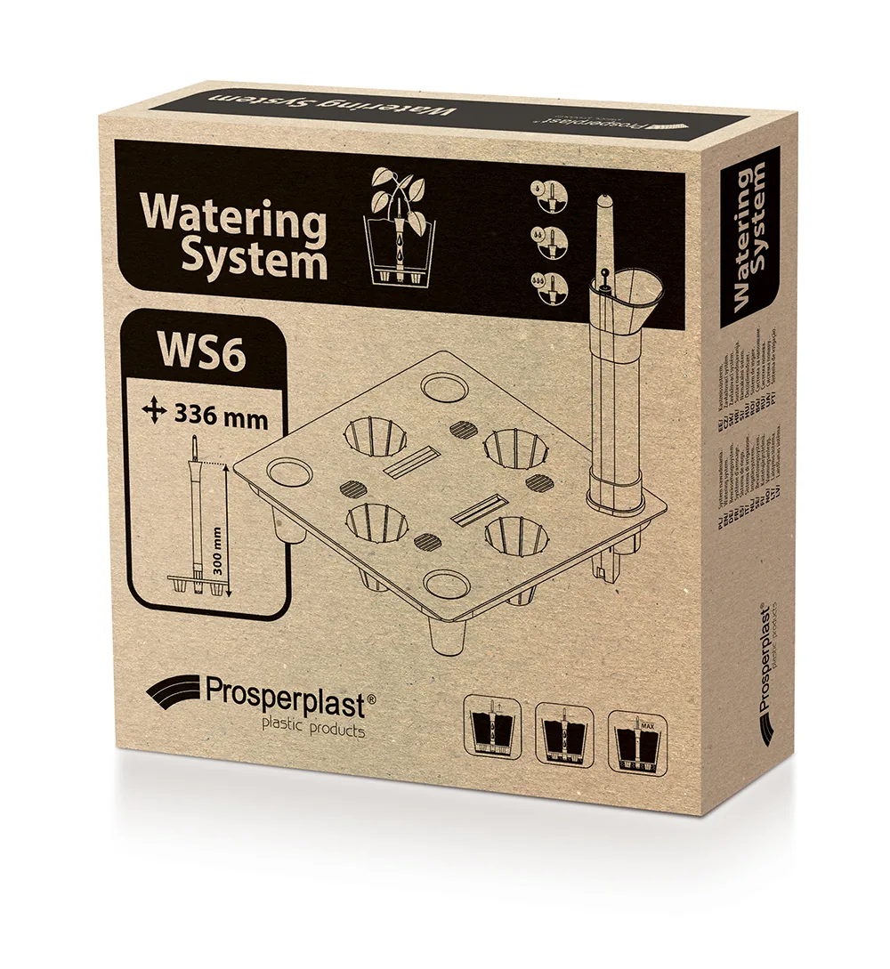 Vanningssystem til potter WS6 Watering System Square – svart — hovedbilde